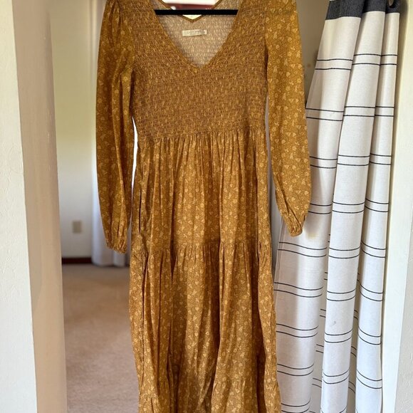 Christy Dawn Aimee Dress Color: Biscotti Cosmos Floral Size Medium​ - Picture 5 of 7